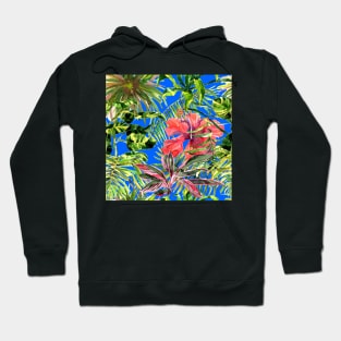 Seamless tropical flower Hoodie